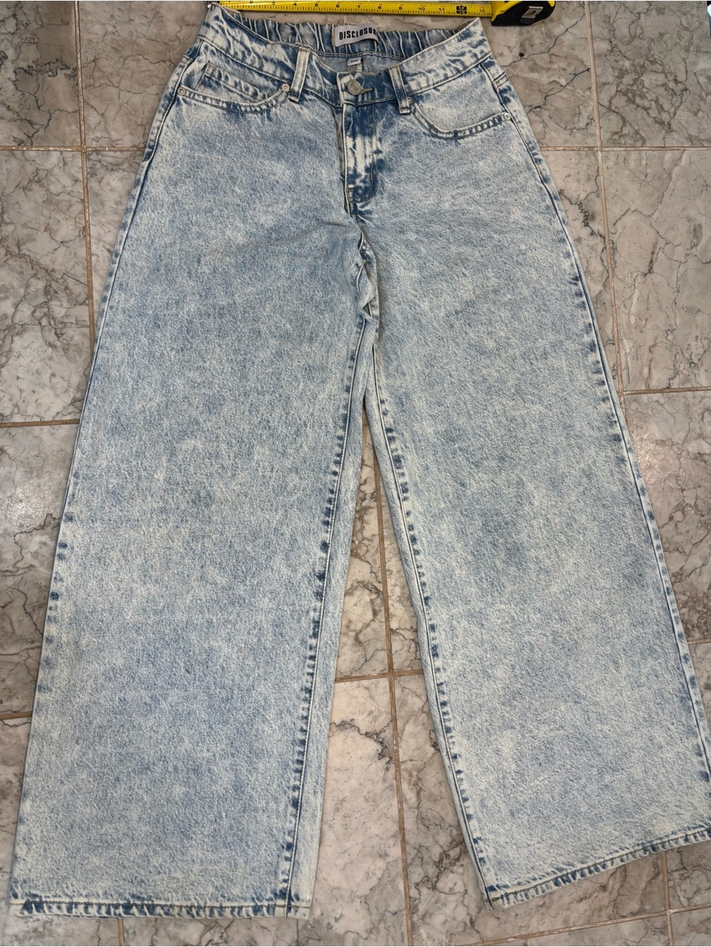 Disclosure Wide Leg Jeans Womens  3/26 Blue Acid Wash Baggy.